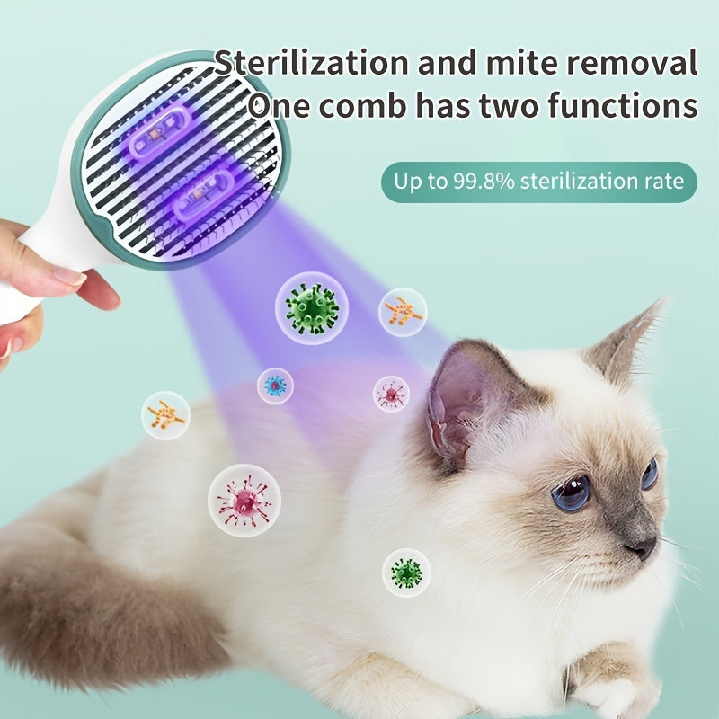 Cat Dog Comb Hair Remover Brush UVC Sterilization